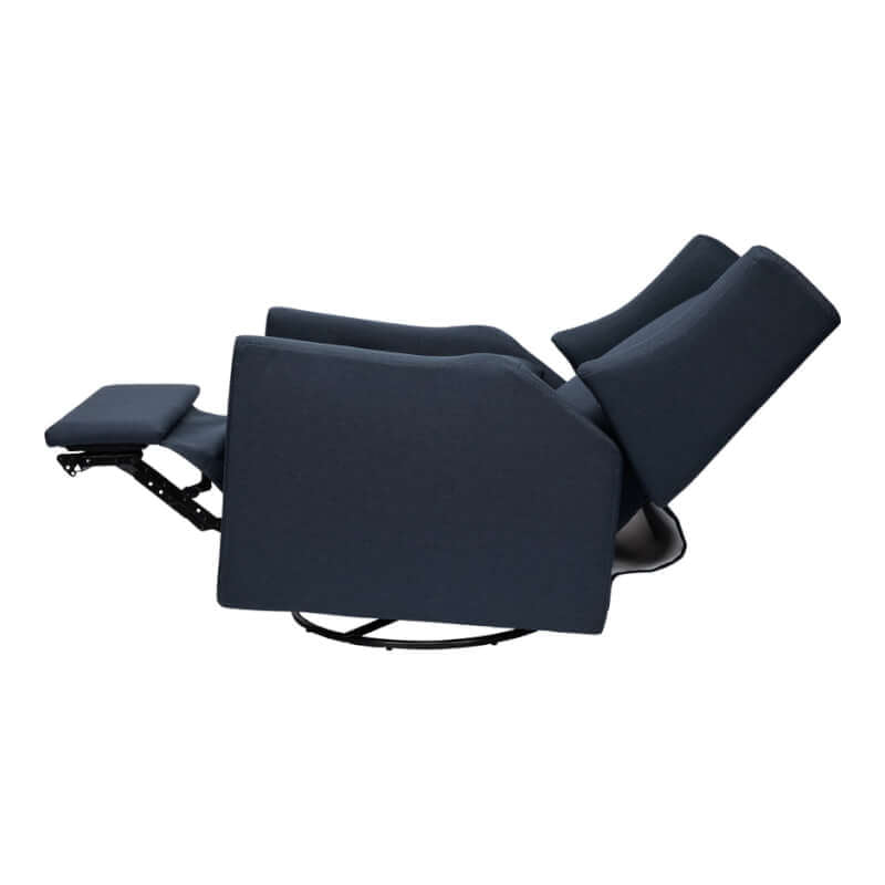 Babyletto Kiwi Electronic Recliner & Swivel Glider w/ USB Port - Performance Navy Eco-Twill