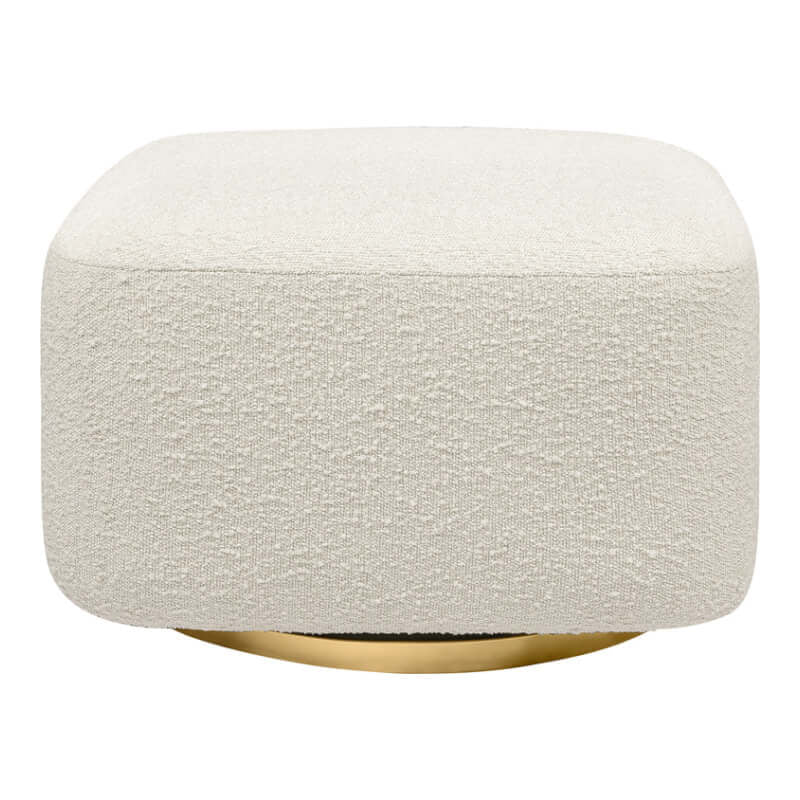 Babyletto Kiwi Gliding Ottoman - Ivory Boucle with Gold Base