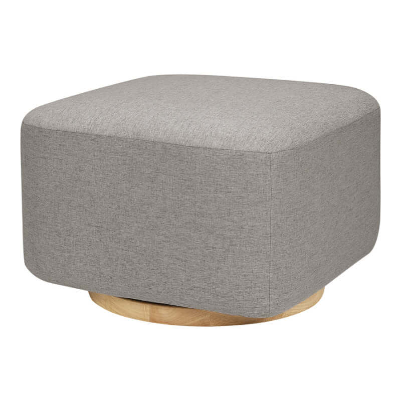 Babyletto Kiwi Gliding Ottoman - Performance Grey Eco-Weave with Light Wood Base