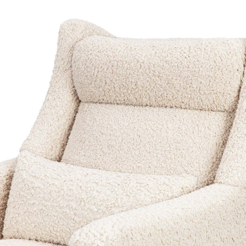 Babyletto Kiwi Plus Power Recliner and Swivel Glider with Power Adjustable Headrest and USB Port - Almond Teddy Loop