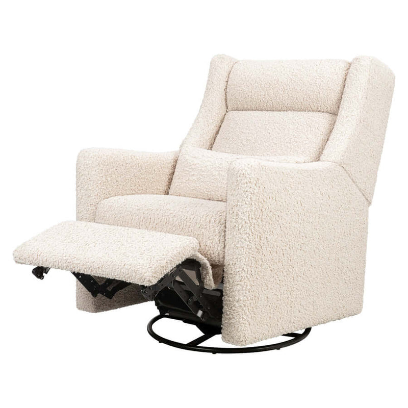 Babyletto Kiwi Plus Power Recliner and Swivel Glider with Power Adjustable Headrest and USB Port - Almond Teddy Loop