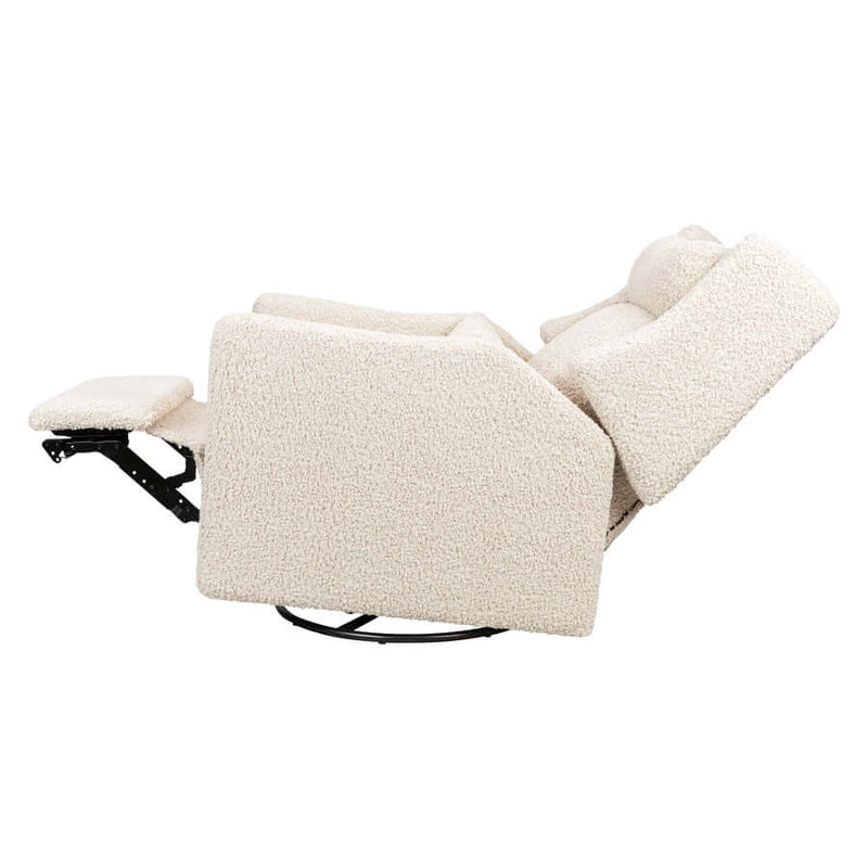 Babyletto Kiwi Plus Power Recliner and Swivel Glider with Power Adjustable Headrest and USB Port - Almond Teddy Loop