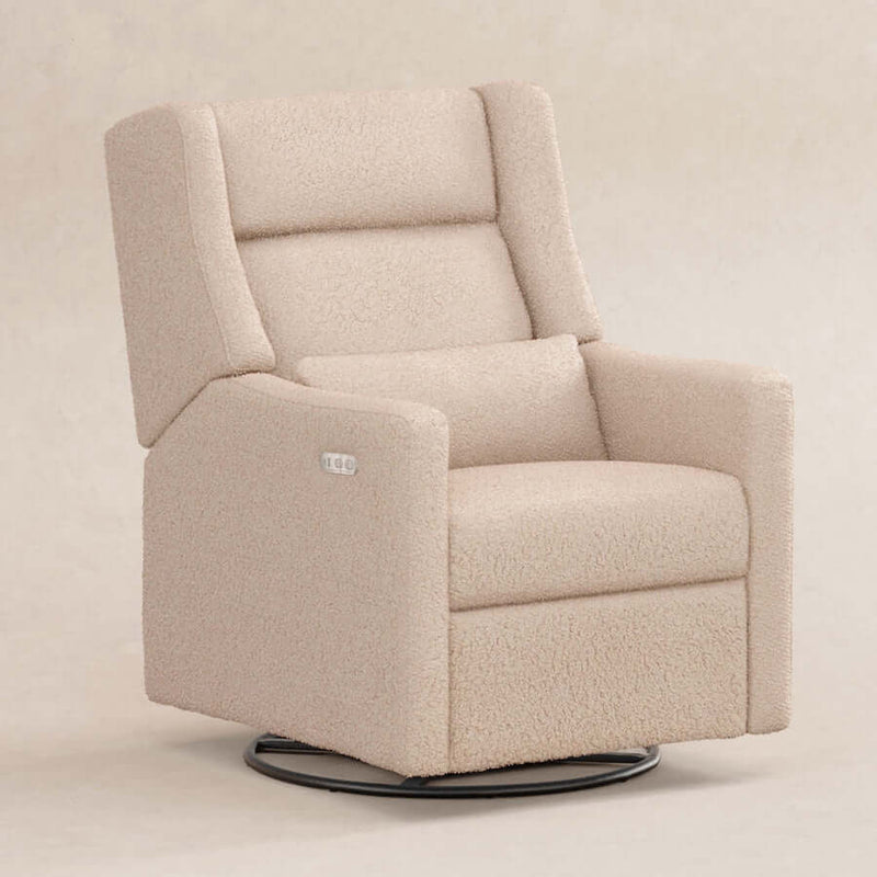 Babyletto Kiwi Plus 電動躺椅和旋轉滑翔椅,帶電動可調式頭枕和 USB 接口 - 柴羊毛
