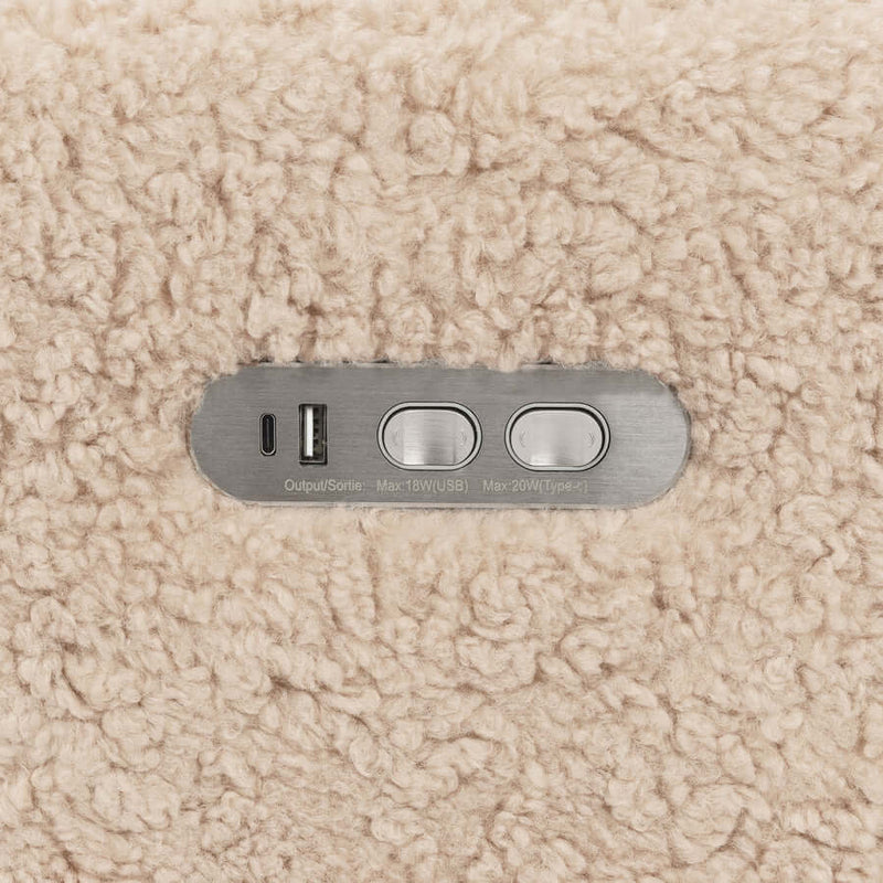 Babyletto Kiwi Plus 電動躺椅和旋轉滑翔椅,帶電動可調式頭枕和 USB 接口 - 柴羊毛