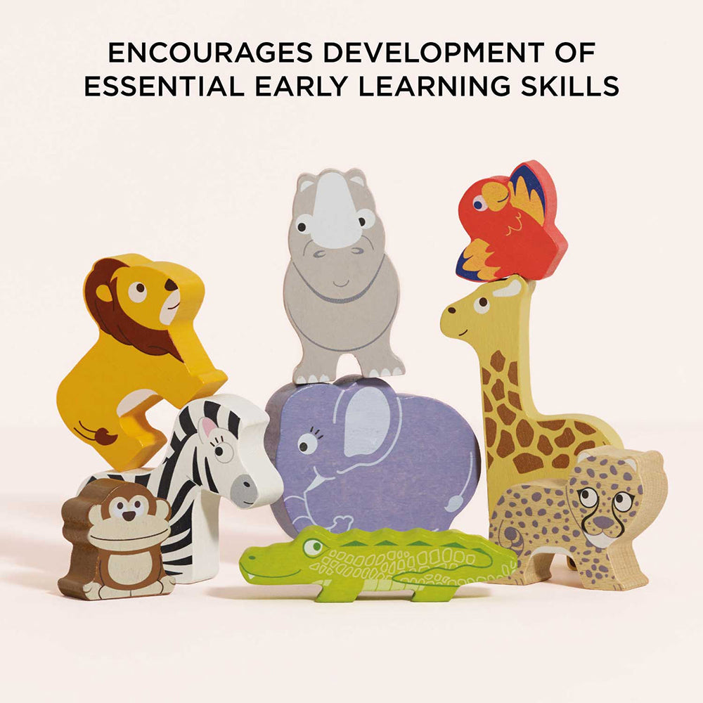 Le Toy Van Africa Stacking Animals & Bag - 10 Piece (6) FSC 100%