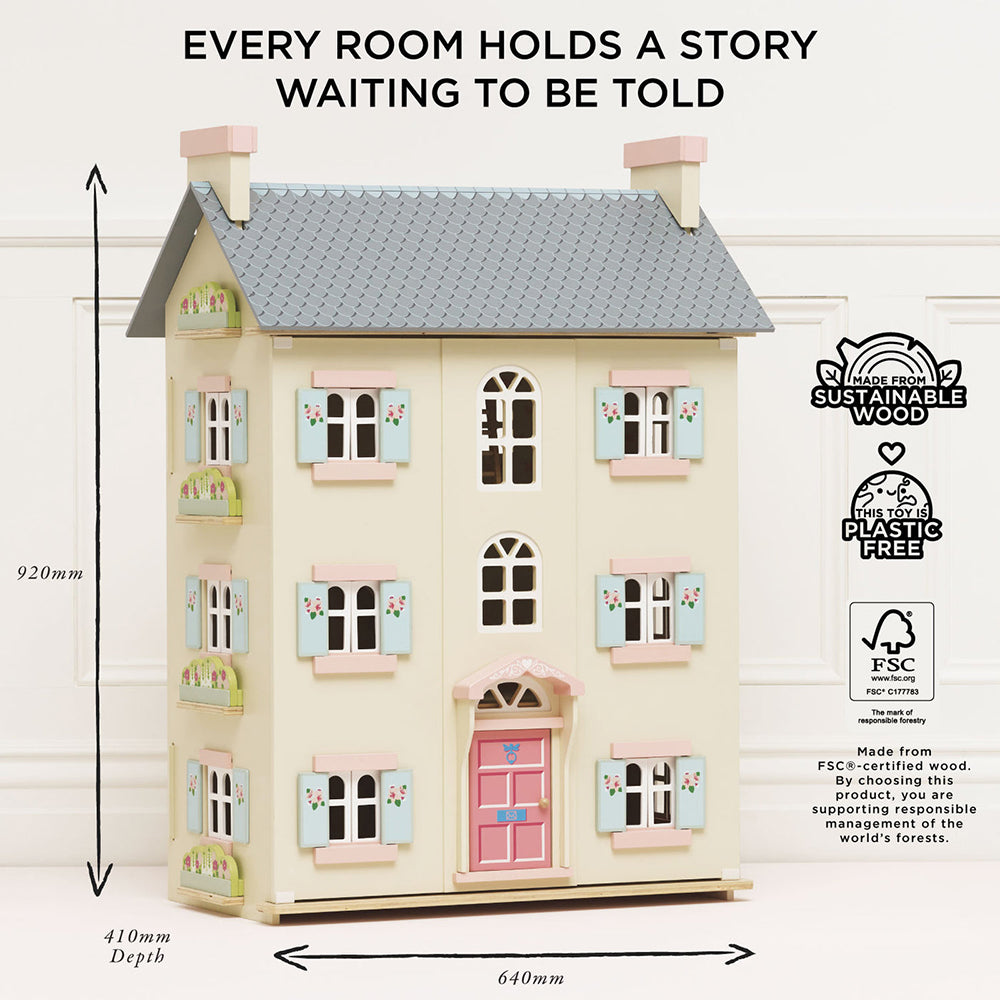 Le Toy Van Cherry Tree Hall Wooden Dolls House (1) FSC 100%
