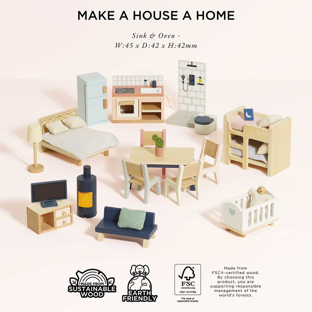 Le Toy Van Complete Dolls house Furniture Set - 35 Piece (6) FSC 100%