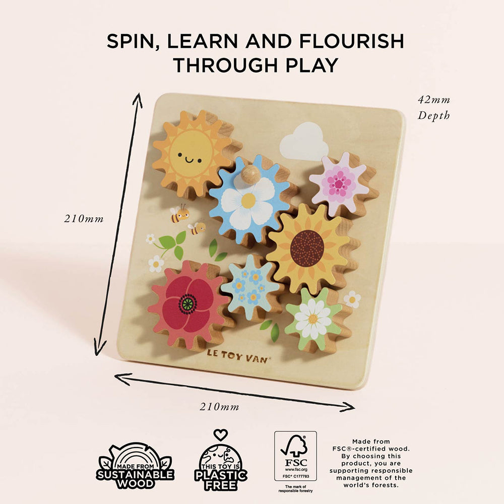 Le Toy Van Meadow Bees Gear & Cogs - 8 Piece (4) FSC 100%