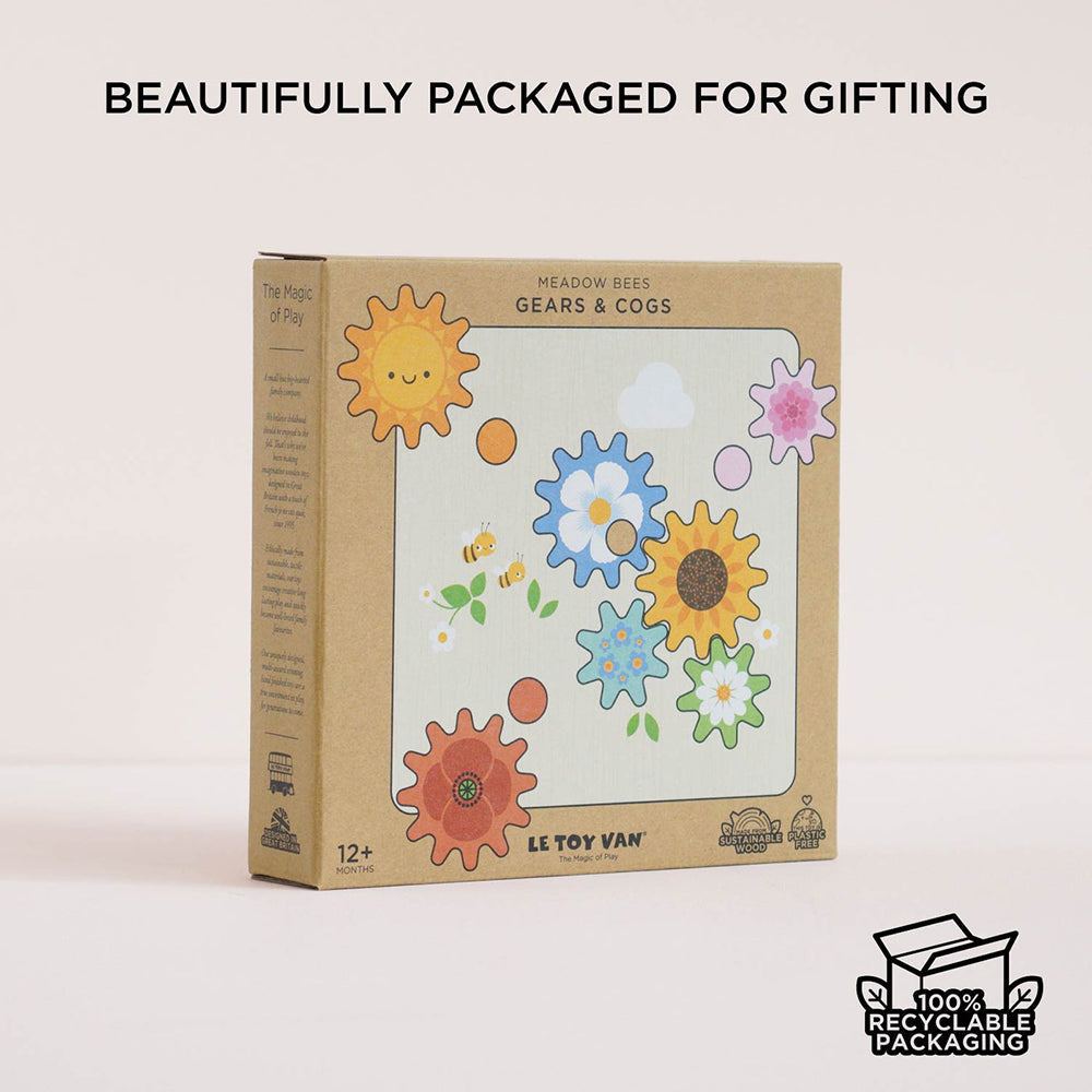 Le Toy Van Meadow Bees Gear & Cogs - 8 Piece (4) FSC 100%
