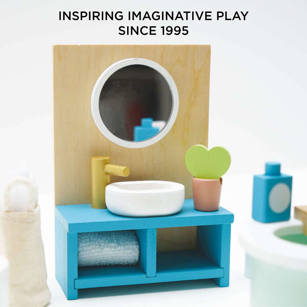 Le Toy Van Wooden Dolls house Bathroom Furniture - 19 Pc (4) FSC 100%