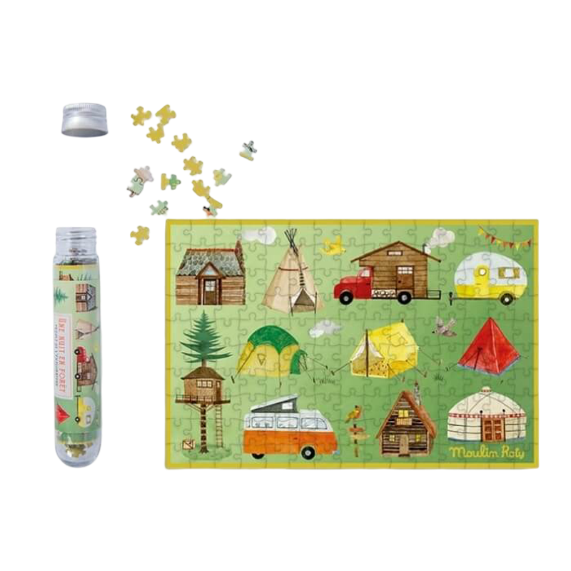 Moulin Roty Le Jardin du Moulin 150-Piece Mini Puzzle - A Night In The Forest 10x15cm