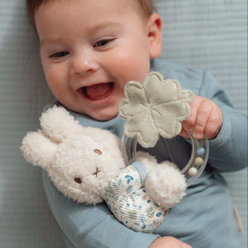Tiamo Miffy Little Dutch Rattle Ring - Lucky Leaves