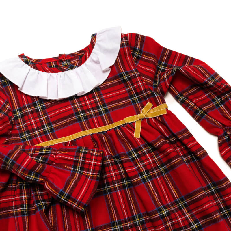 Cotton Pigs Little Girl's Red Tartan Dress