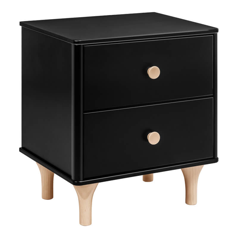Babyletto Lolly Nightstand with USB Port - Black / Washed Natural