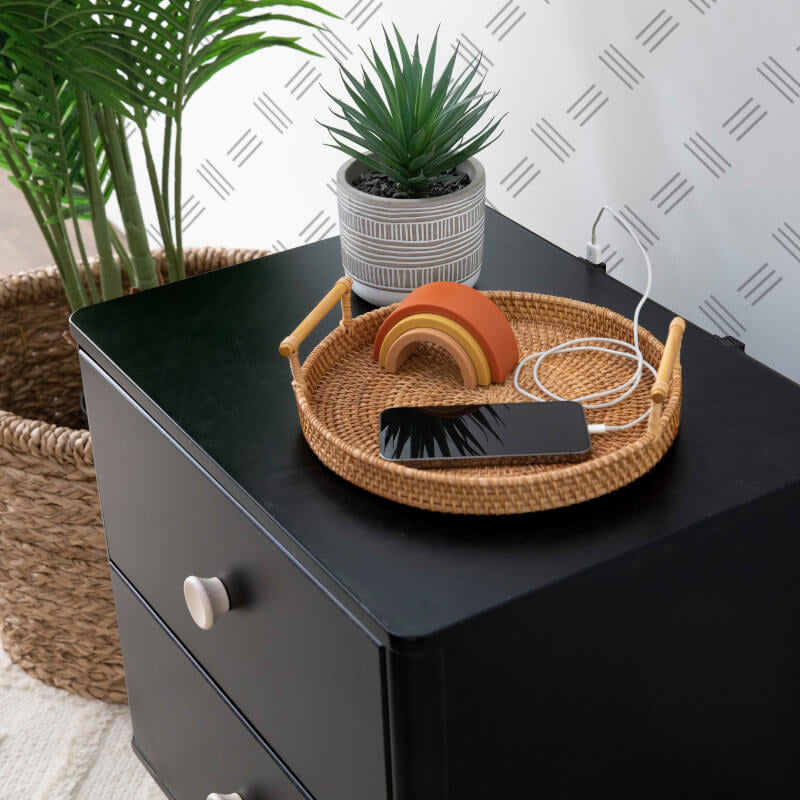 Babyletto Lolly Nightstand with USB Port - Black / Washed Natural