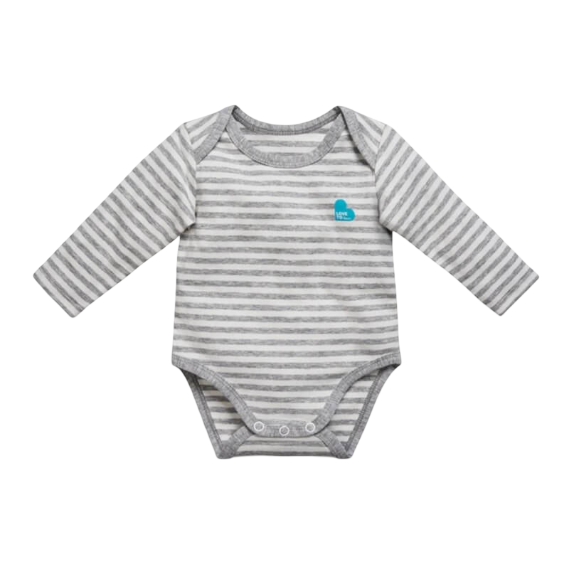 Love to Dream Long Sleeve Bodysuit - Stripe Grey - 1.0 Tog