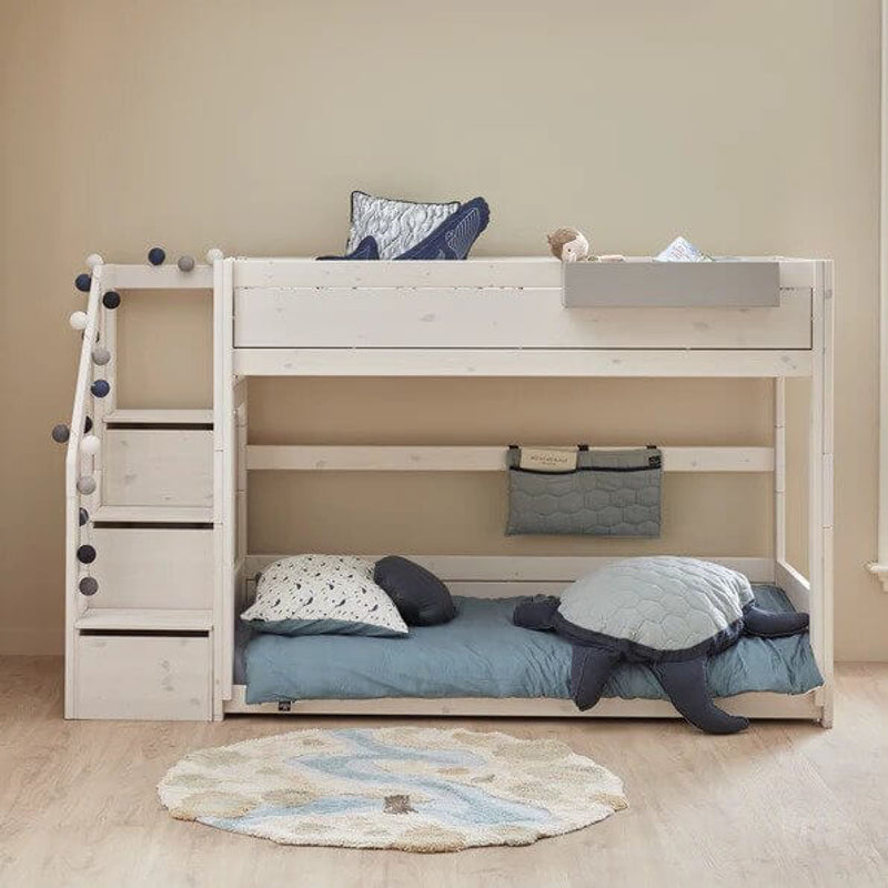 LIFETIME Kidsrooms Low Bunk Bed with Step Ladder 90x200cm