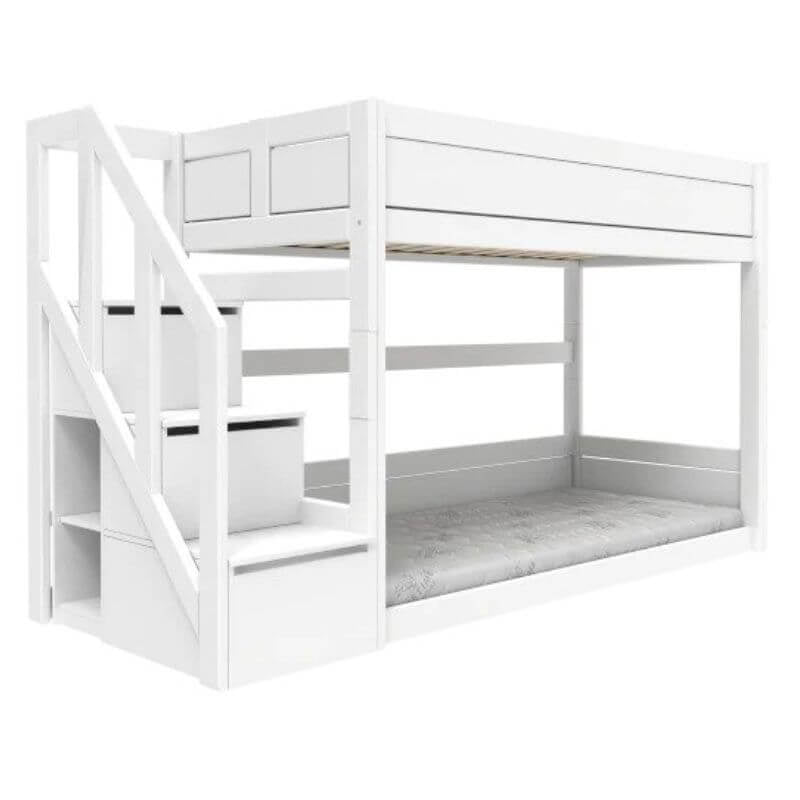 LIFETIME Kidsrooms Low Bunk Bed with Step Ladder 90x200cm