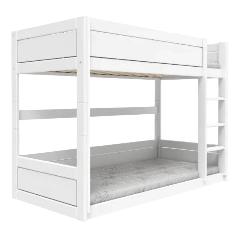 LIFETIME Kidsrooms Low Bunk Bed with Straight Ladder 90x200cm