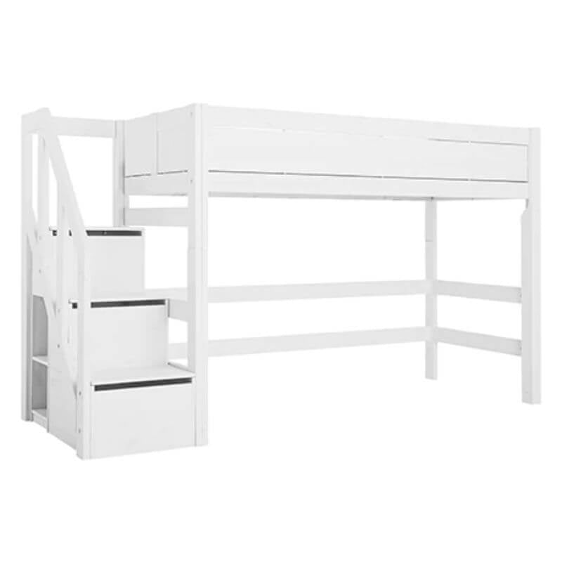 LIFETIME Kidsrooms Low Loft Bed with Step Ladder 90x200cm