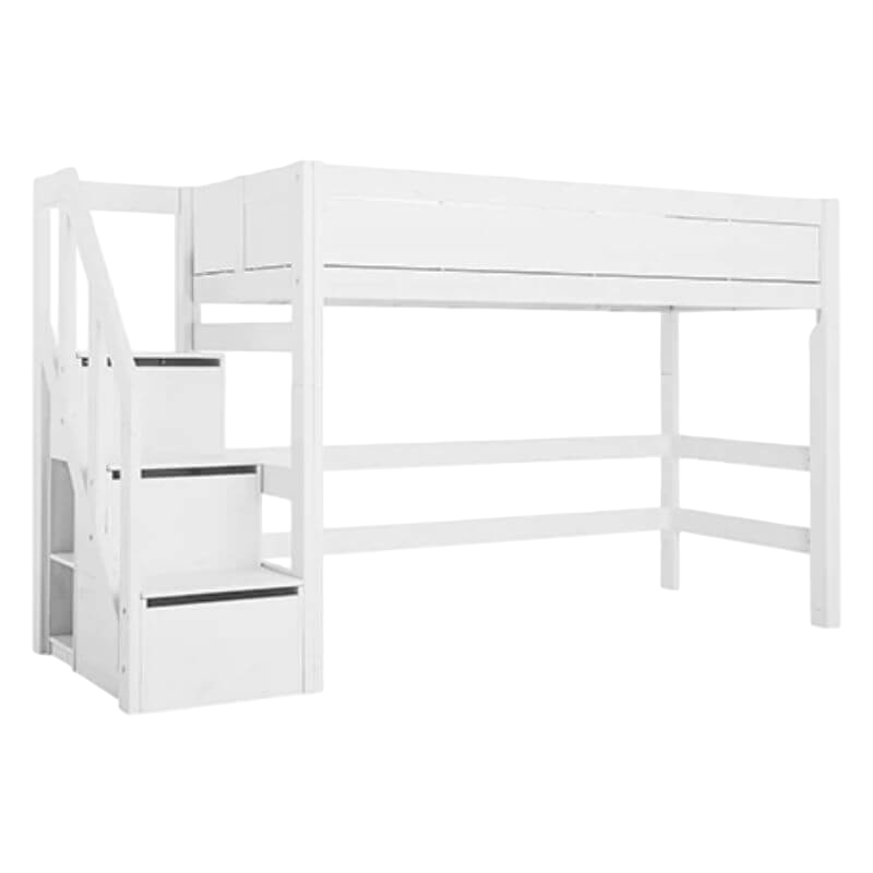 LIFETIME Kidsrooms Low Loft Bed with Step Ladder 90x200cm