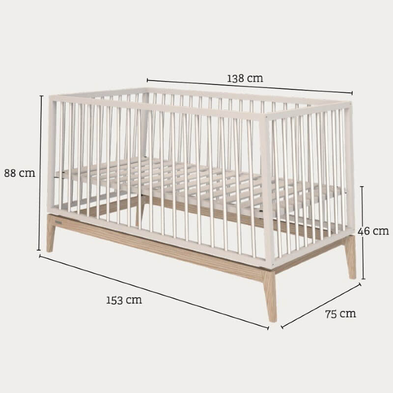 Leander Luna™ Baby Cot 140x70cm - White/Oak