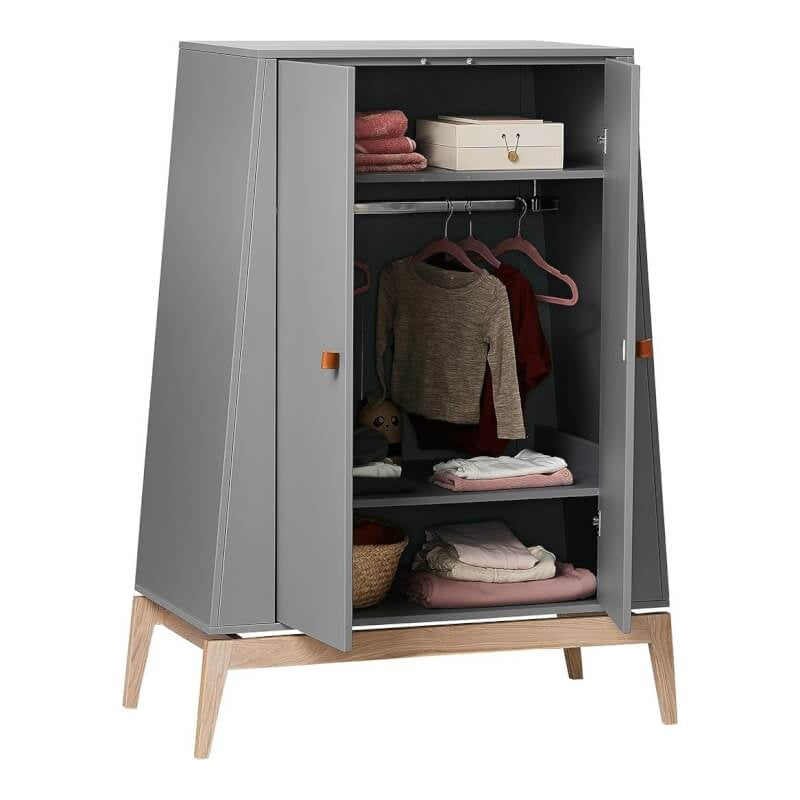 Leander Luna™ Wardrobe, Small - Grey/Oak