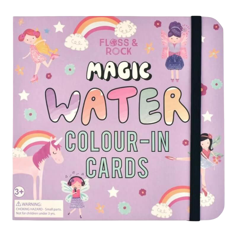 Floss & Rock Magic Water Colour-In Cards - Fairy Unicorn