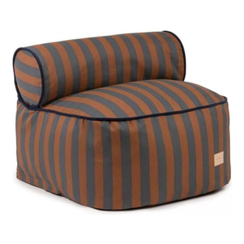 Nobodinoz Majestic Beanbag - Blue Brown Stripes