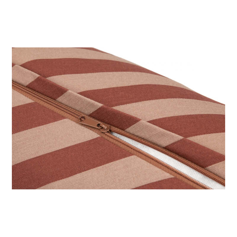 Nobodinoz Majestic Cylindric Cushion - Marsala Taupe Stripes