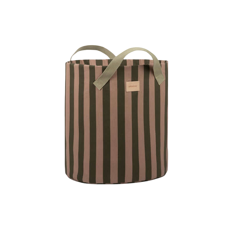 Nobodinoz Majestic Toybag - Green Taupe Stripes