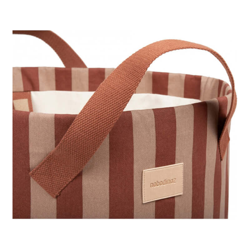 Nobodinoz Majestic Toybag - Marsala Taupe Stripes