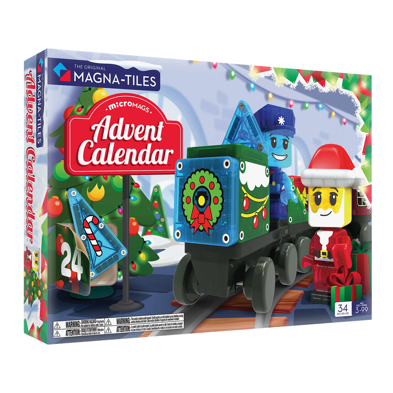 Magna-Tiles microMAGS Advent Calendar 34 Piece Set