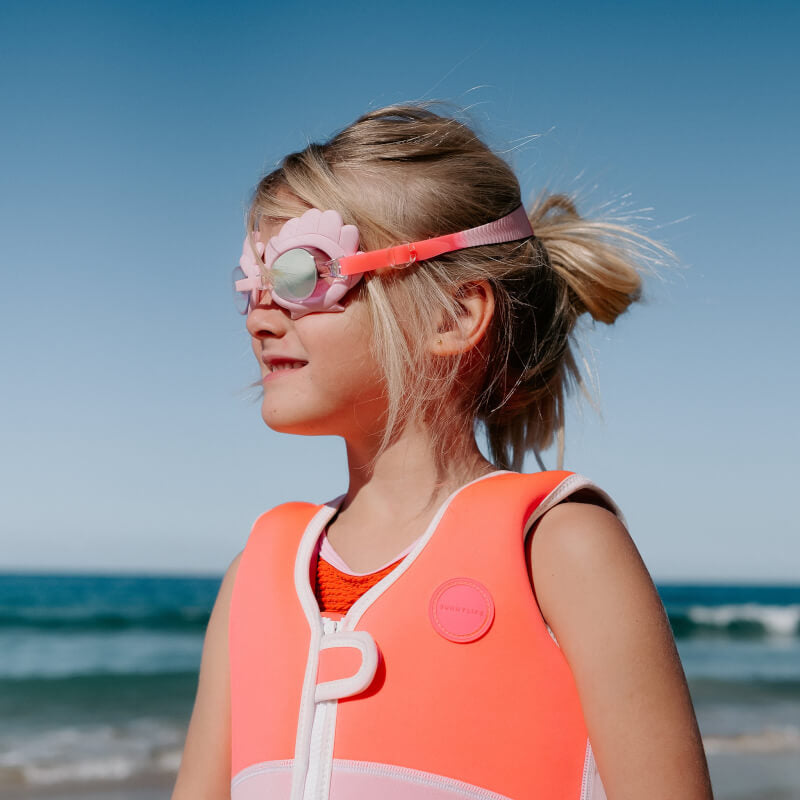 SUNNYLiFE Mini Swim Goggles - Melody the Mermaid Neon Strawberry