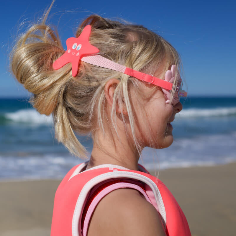 SUNNYLiFE Mini Swim Goggles - Melody the Mermaid Neon Strawberry