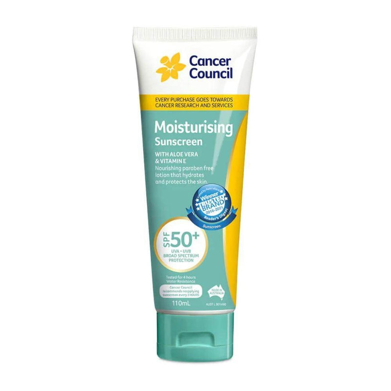 Cancer Council Moisturising Sunscreen SPF50+ 110ml Cancer Council