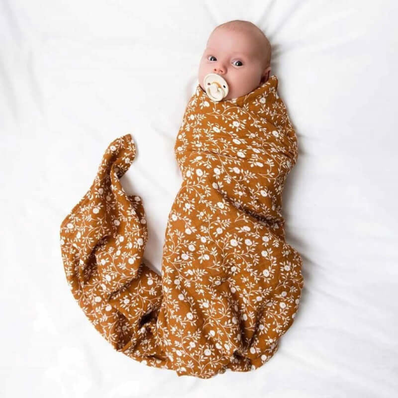 A Little Lovely Company Muslin Cloth XL - Blossom - Caramel