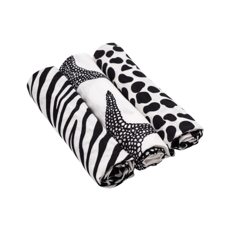 Etta Loves Sensory Muslins 3 Pack - Animals