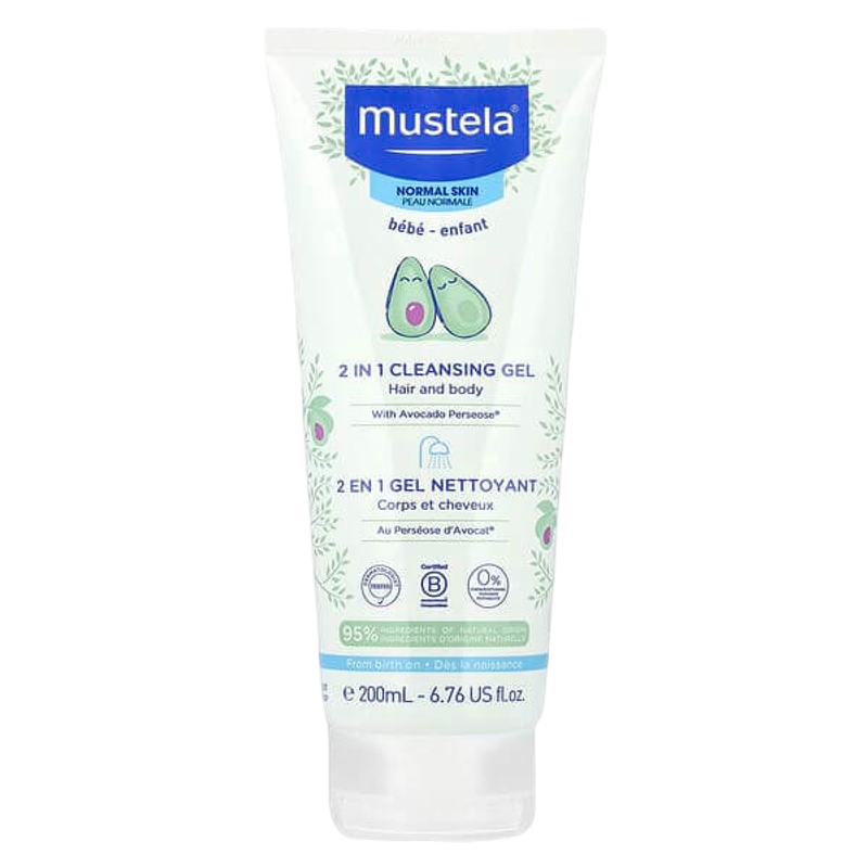 Mustela Baby 2 in 1 Cleansing Gel Hair and Body Normal Skin 200ml