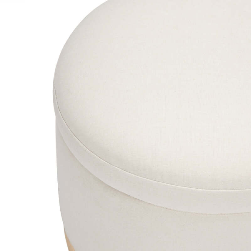 Babyletto Naka Storage Ottoman - Performance Cream Eco-Weave with Light Wood Base