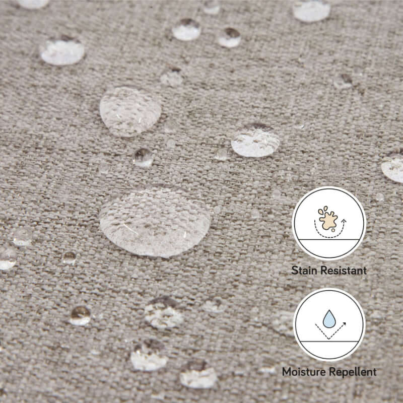 Babyletto Naka Storage Ottoman - Performance Grey Eco-Weave with Light Wood Base