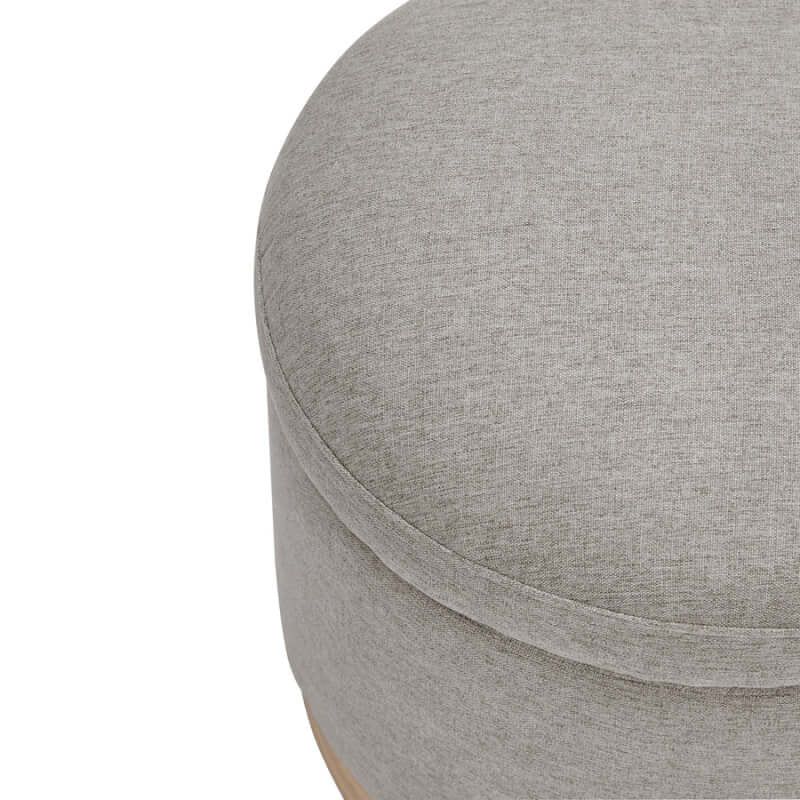 Babyletto Naka Storage Ottoman - Performance Grey Eco-Weave with Light Wood Base