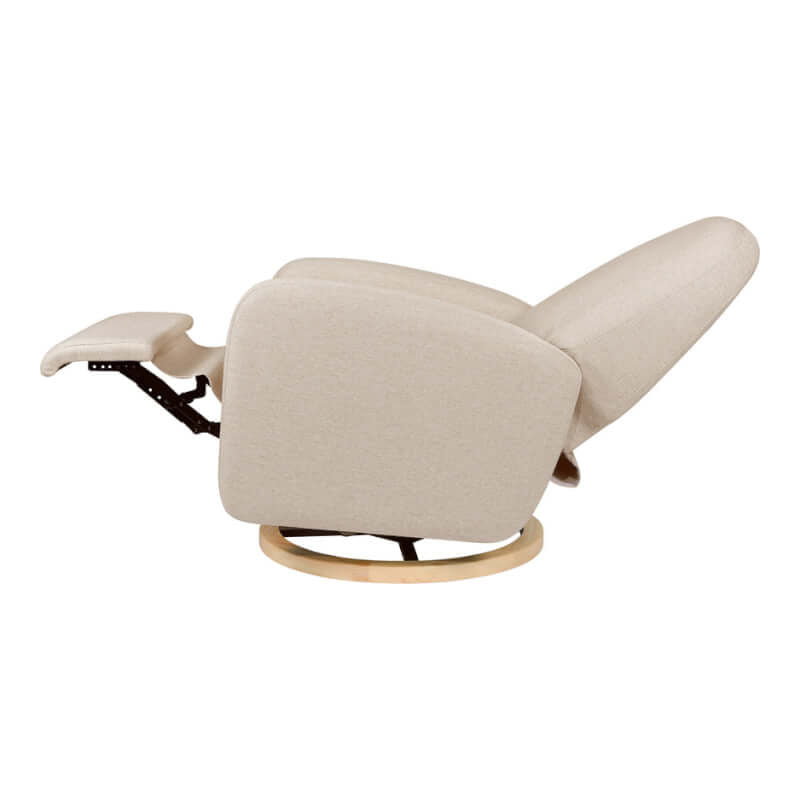 Babyletto Nami Recliner & Swivel Glider - Performance Beach Eco-Weave with Light Wood Base