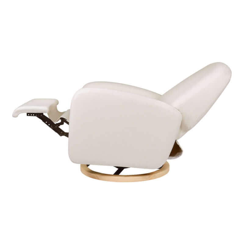 Babyletto Nami Recliner & Swivel Glider - Performance Cream Eco-Weave with Light Wood Base