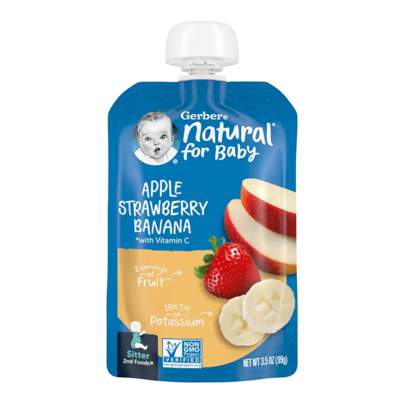 Gerber Natural for Baby 2nd Foods Apple Strawberry Banana 3.5 oz (99 g)