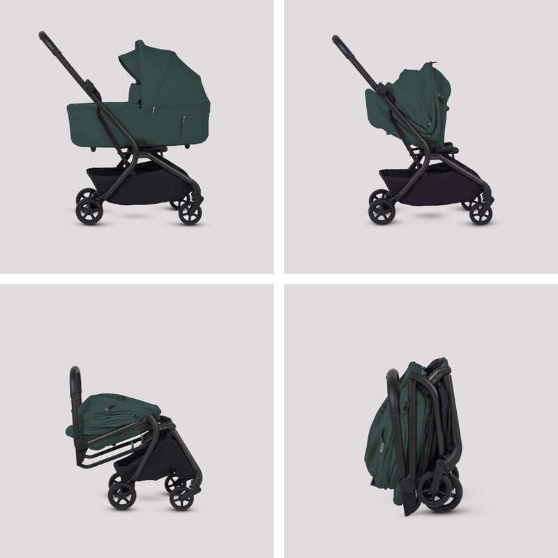 Silver Cross Nia Folding Carrycot Conifer Green Silver Cross