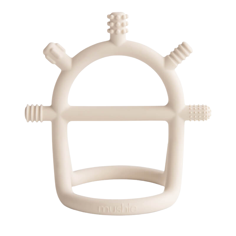Mushie No-Drop Sensory Teether - Shifting Sand