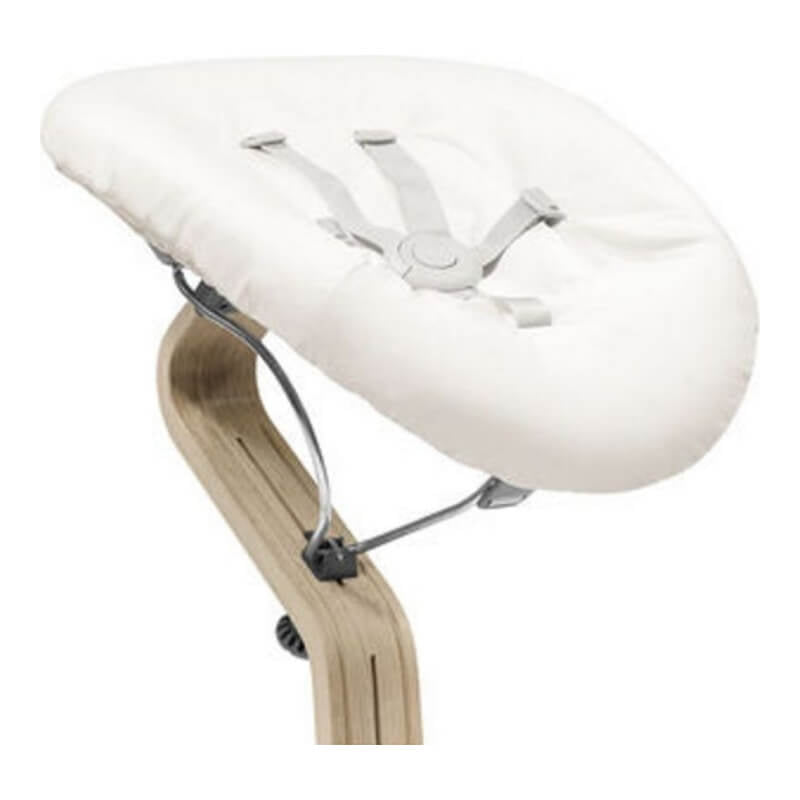Stokke® Nomi® 0m+ Bundle (White Beech Chair & Baby Set + Tray + Harness + Newborn Set + Cushion)