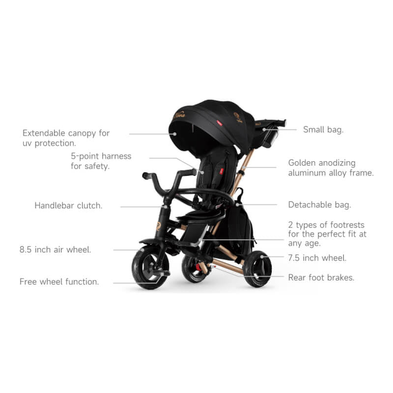 QPlay Nova 6-in-1 Trike - Golden/Black
