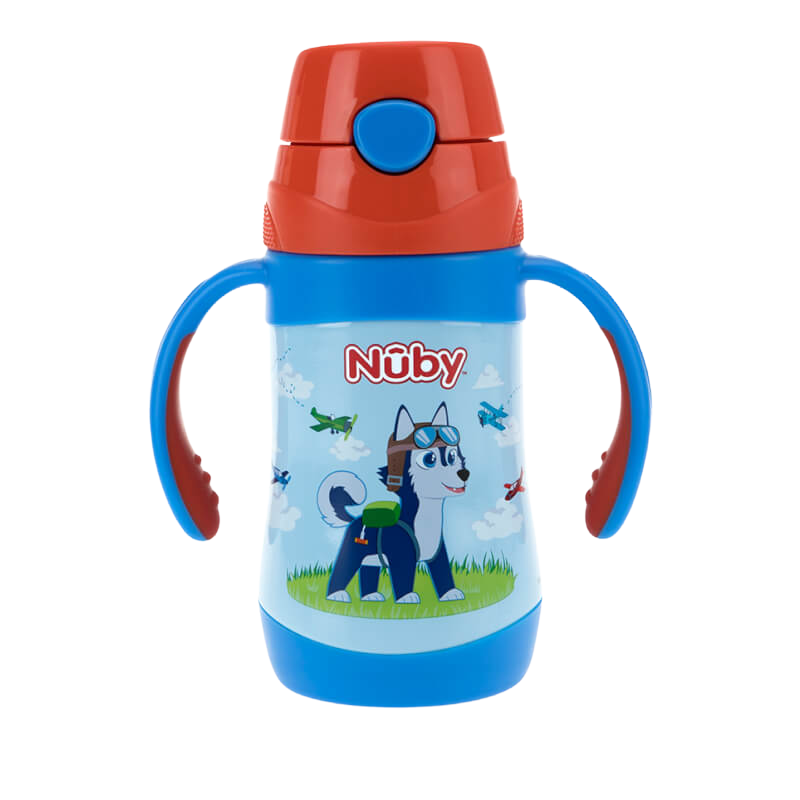 Nuby 防漏 Clik-It 不鏽鋼保溫翻蓋水壺 280ml